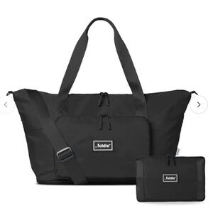 The Foldie Travel Tote Bag NWT In Black